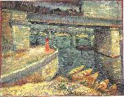 Vincent Van Gogh, Bridges across the Seine at Asnieres